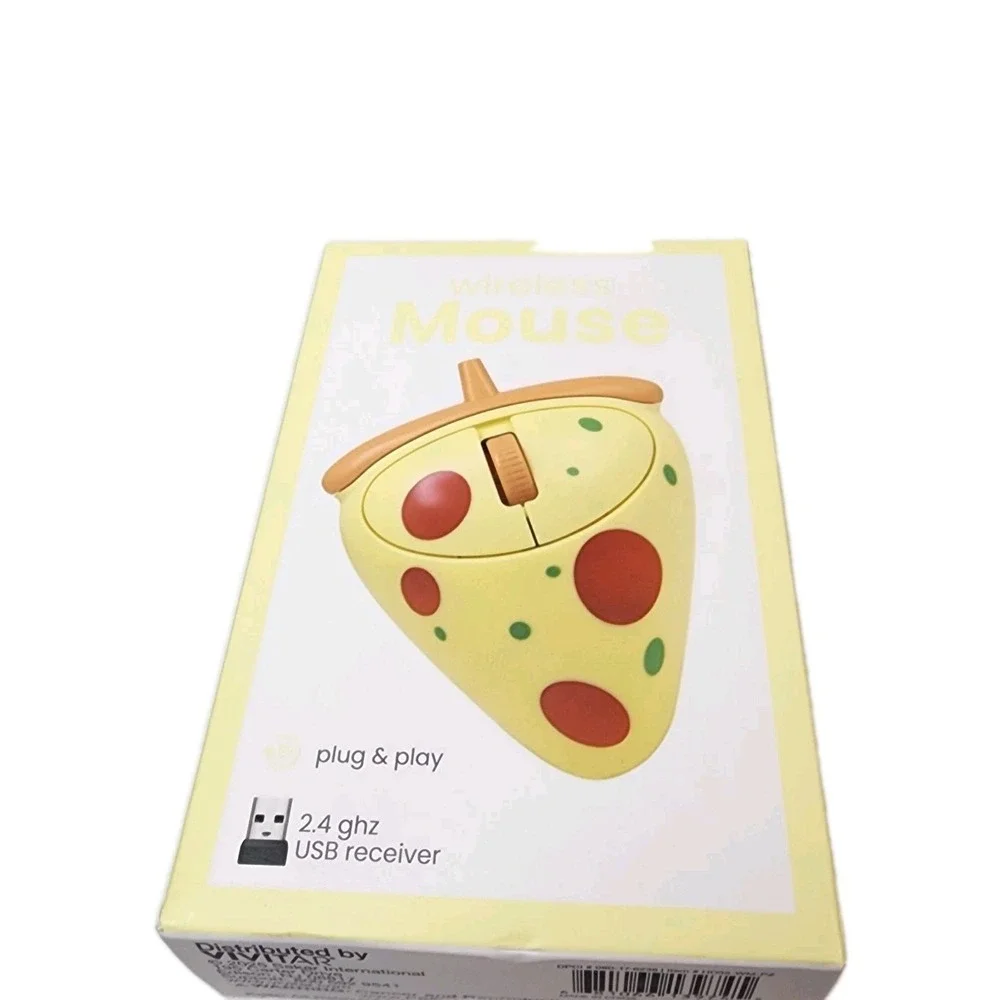 Vivatar Pizza Shaped Wireless Mouse Cool Food Trendy Unique Plug And Play New